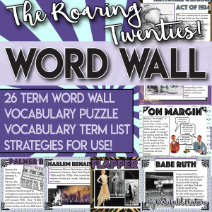 Roaring Twenties Word Wall