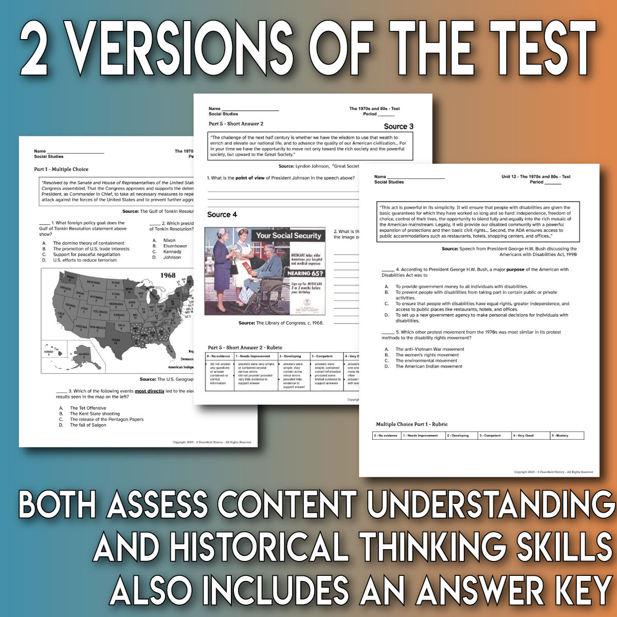The 1970s and the 1980s - Review and Assessment Historical Thinking Skills - Image 4